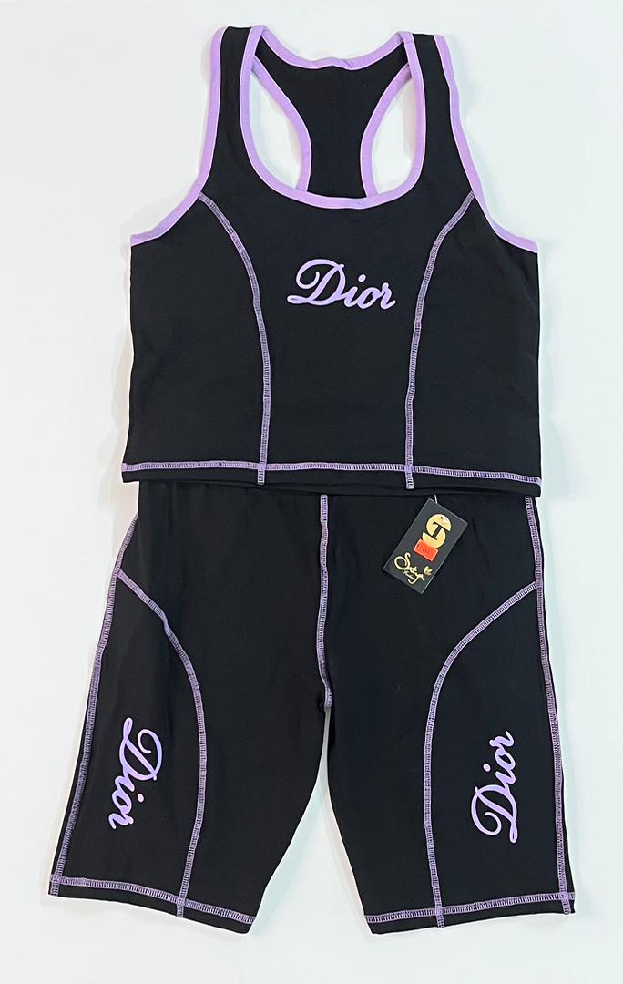 WhatsApp Image 2026-02-11 at 18.07.49 ست ورزشی زنانه طرح Dior (تاپ و شورتک) | دوخت رنگی فانتزی | ویووشاپ - تصویر 1