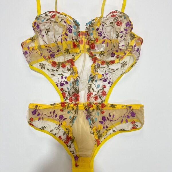 بادی توری مجلسی با گلدوزی رنگارنگ | مدل فنردار و جذاب - تصویر 3