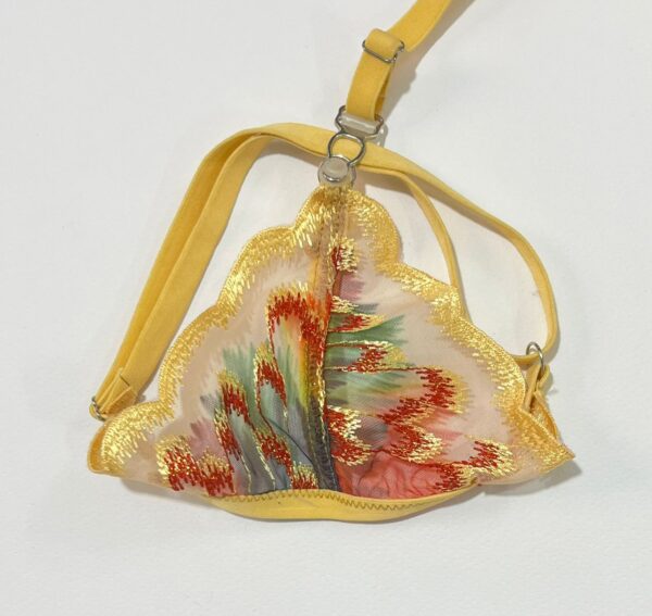 هارنس پا و بند ران متصل ست لباس زیر خردلی