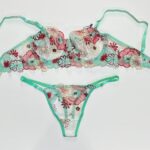 مدل جدید ست لباس زیر برند Hanis رنگ سبز روشن با شورت بند دار