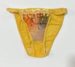 شورت توری خردلی طرح پر