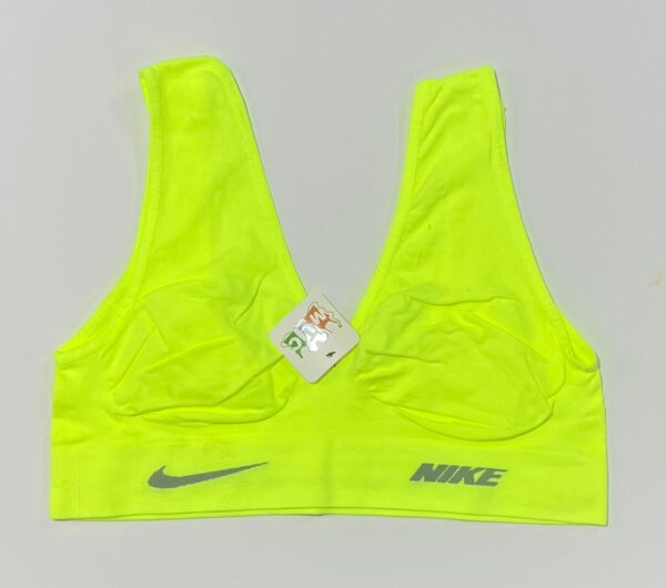 تاپ نیم‌تنه ورزشی فسفری نایک (زرد نئونی) مناسب باشگاه و ایروبیک