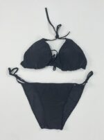 مایو بیکینی دو تکه مشکی ساده و کلاسیک زنانه