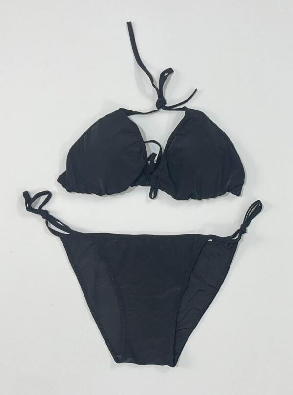 مایو بیکینی دو تکه مشکی ساده و کلاسیک زنانه